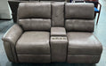 Grey Leather Reclining Sectional Piece (new)