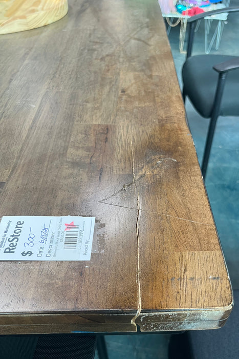 Brown and Black Wood Dining Table