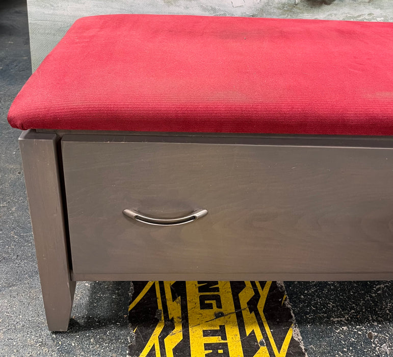 Red and Grey Storage Ottoman