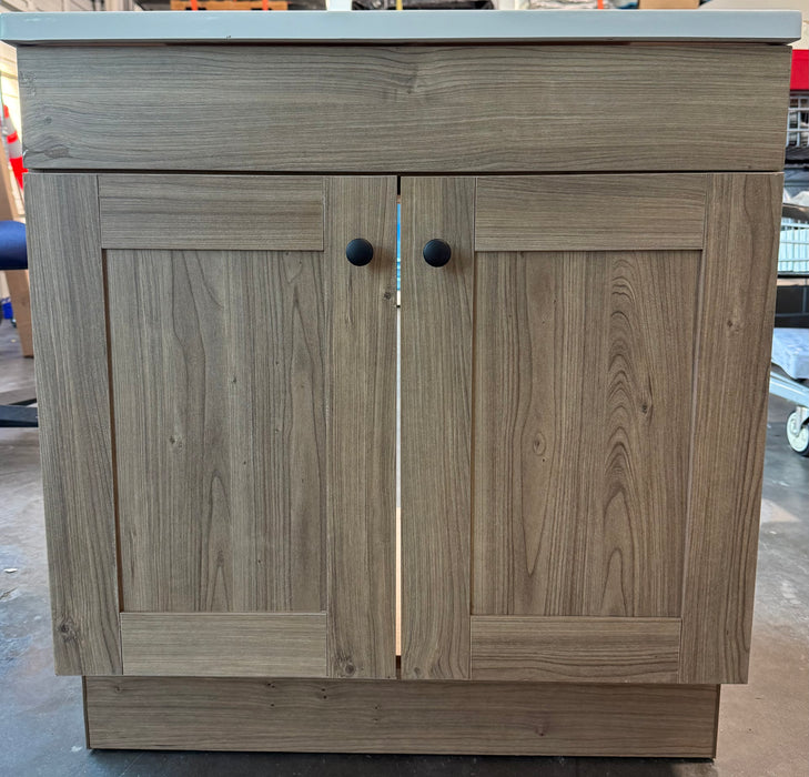 Addison 30.25 in. W x 18.75 in. D Bath Vanity in Sand Elm with Cultured Marble Vanity Top in White