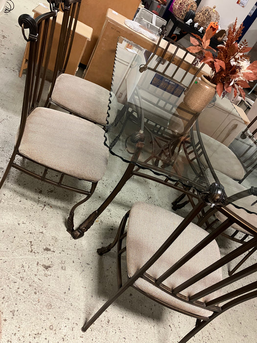 7-piece glass top dining set (used)