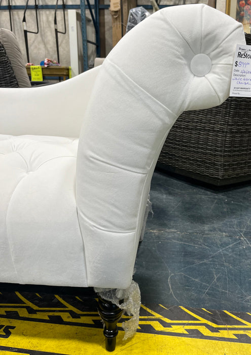 White Fabric Chaise