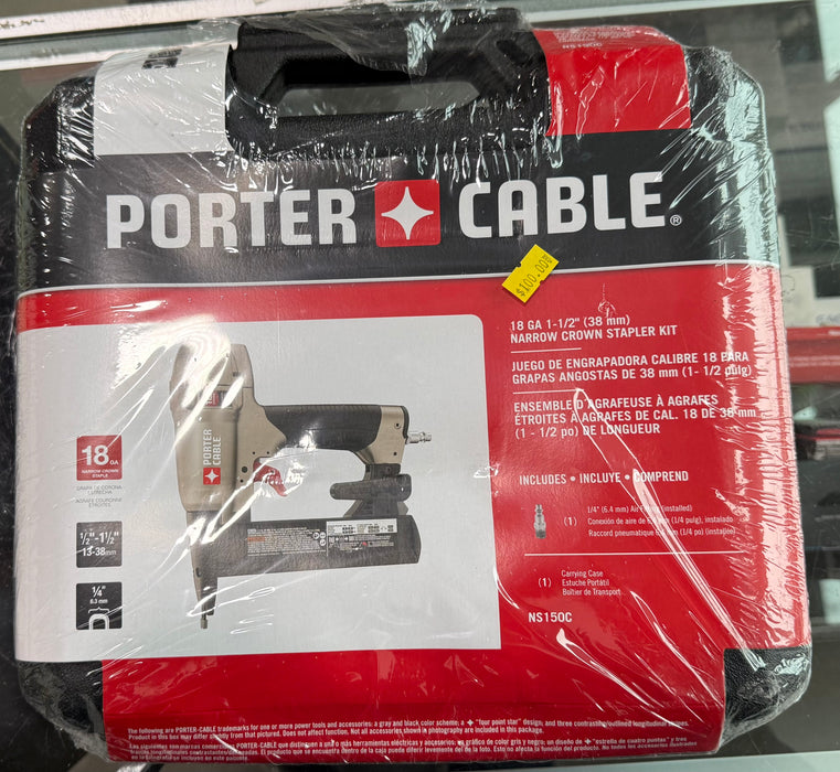 PORTER-CABLE Pneumatic 18-Guage 1-1/2 in Narrow Crown Stapler Kit (new)