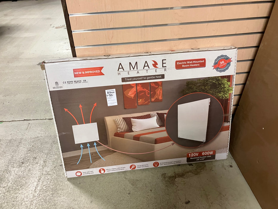 Amaze Heater 600w with Plug-in Thermostat Electric Panel Room Heater (new)