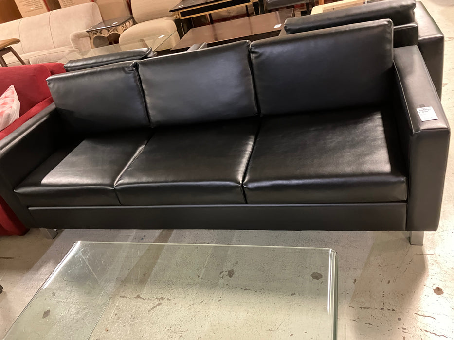 Black Leather Sofa (used)