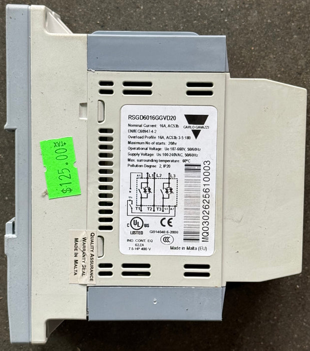 Carlo Gavazzi 2PH Soft Strarter 220-600V 16A (new)