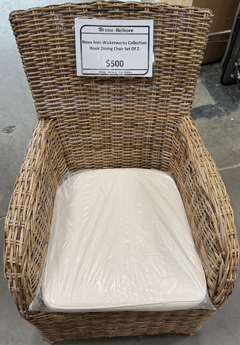 Wickerworks Rook Dining Chairs Set of 2 (new)