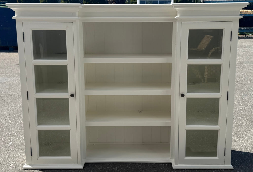 Halifax Library Hutch Unit with Basket Set in Classic White (new)