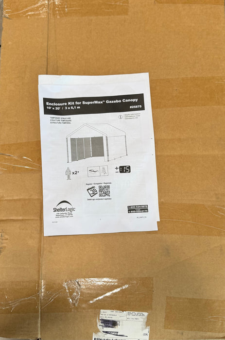 Super Max 10 ft. x 20 ft. White Canopy Enclosure Kit (new)