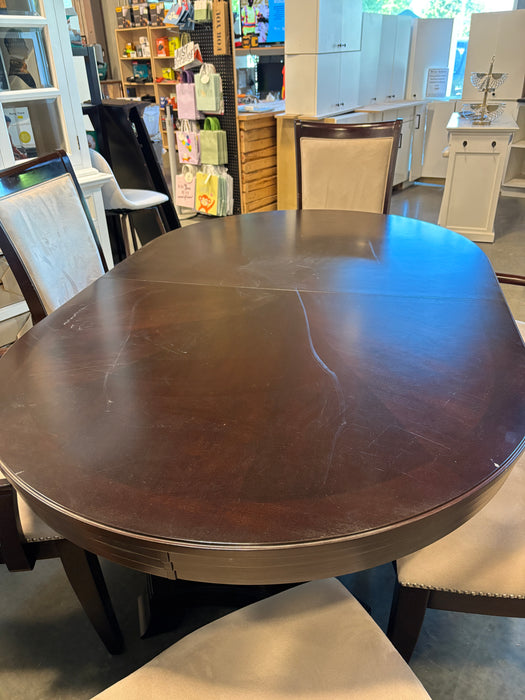 Dark Walnut Finish Table with seating for 6 (USED)