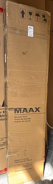 MAAX Radia 32 in. W x 32 in. L x 71.5 in. H Neo-Round Semi-Frameless Sliding Corner Shower Door in Brushed Nickel with Clear Tempered Glass