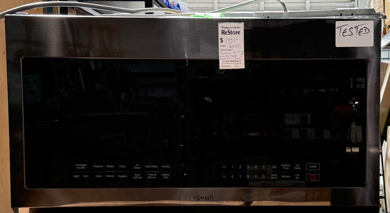 Samsung Black Stainless Steel Over-the-Range Microwave (2.1 Cu. Ft.) (used)