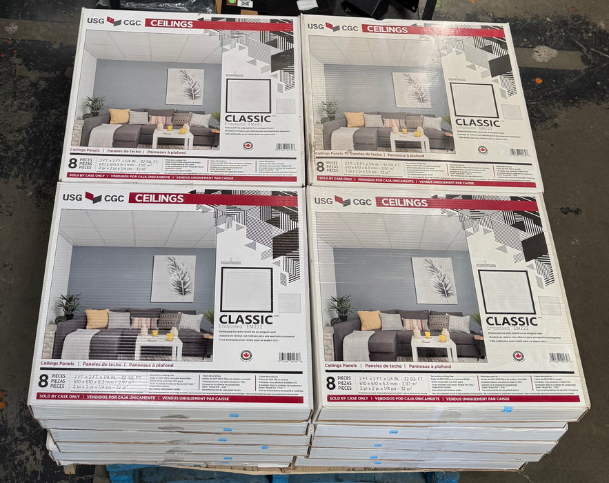 Classic Decorative Ceiling Pane 2 ft. x 2 ft. x 1/4 in. (Pack of 8) (new)