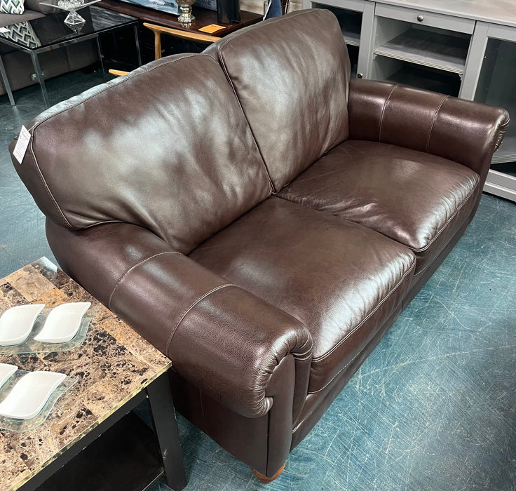 Natural Leather Loveseat