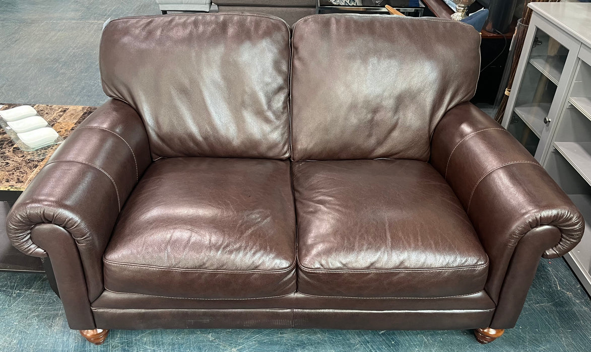 Natural Leather Loveseat