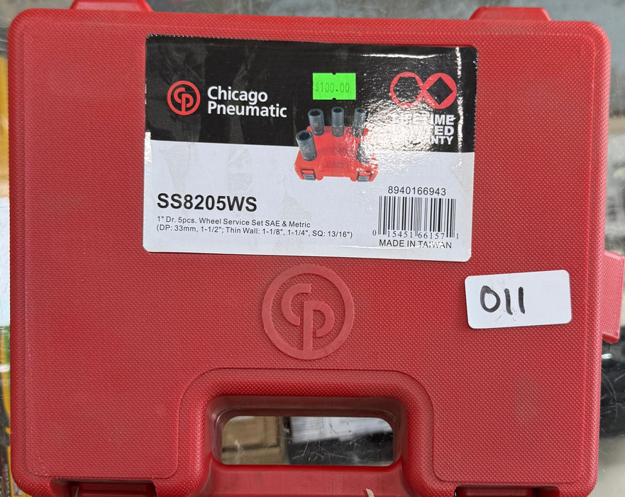 Chicago Pneumatic Tool SS8205WS 1-Inch Drive 5-Piece Wheel Service SAE and Metric Impact Socket Set