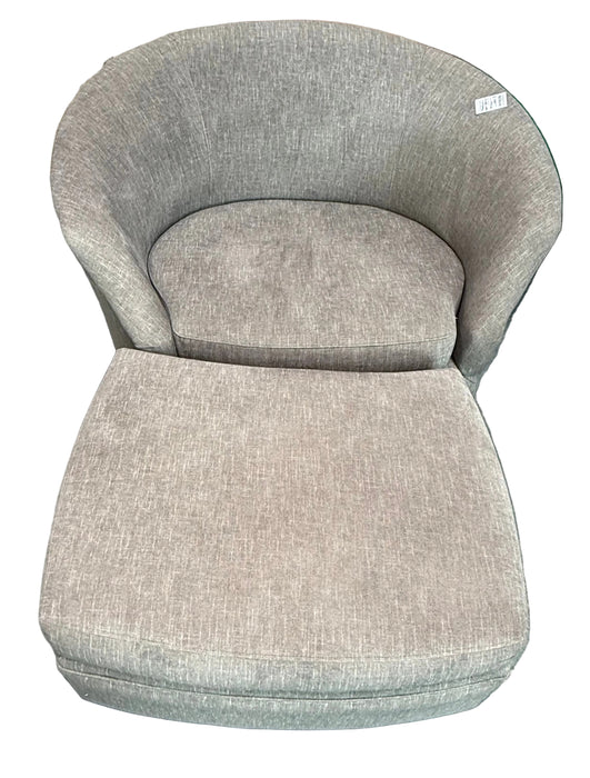 Grey Swivel Barrel Chair with Ottoman (used)