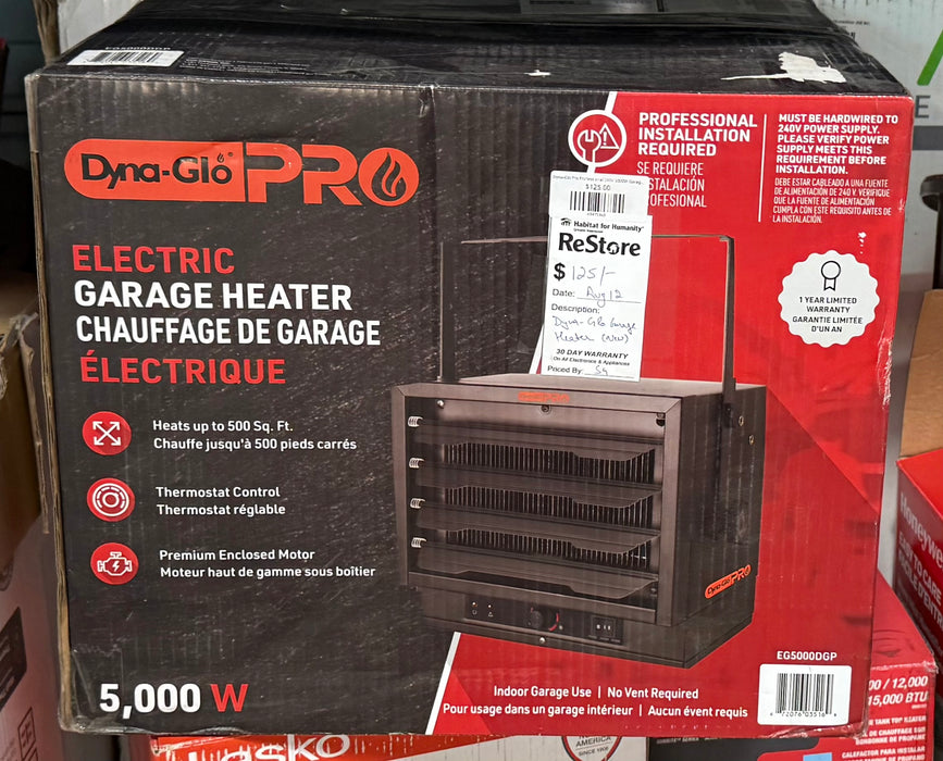 Dyna-Glo Pro Professional 240V 5000W Garage Heater for Up To 500 sq. ft. (new)
