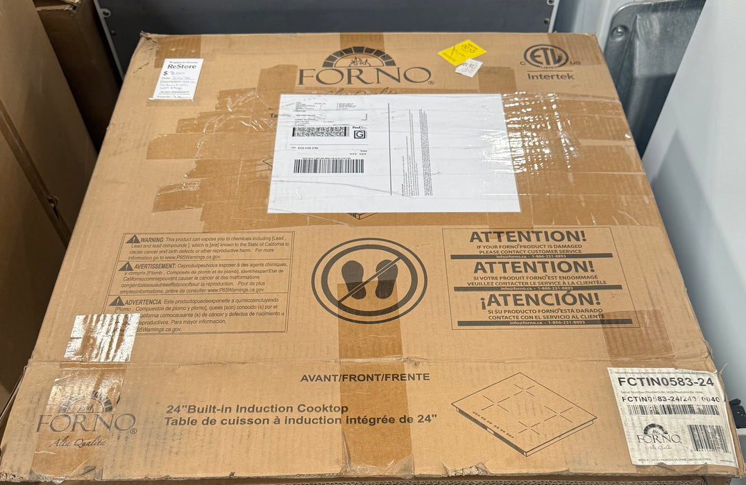 Forno Parco 24-Inch Induction Cooktop, 4 Zones, 7200W, Touch Control, 9 Power Levels & Booster Function (new)