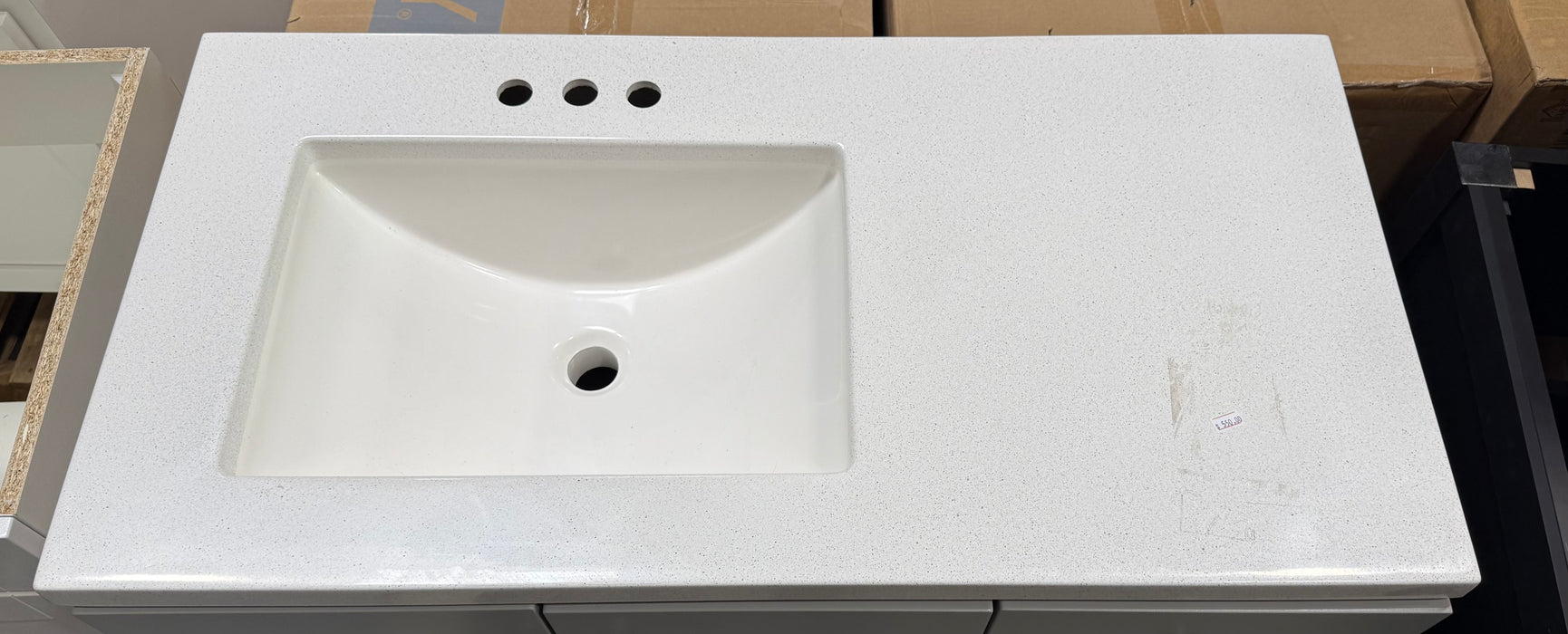 Bannister 36-inch W Bathroom Vanity in Pearl Grey With Cultured Marble Sink Top (new)