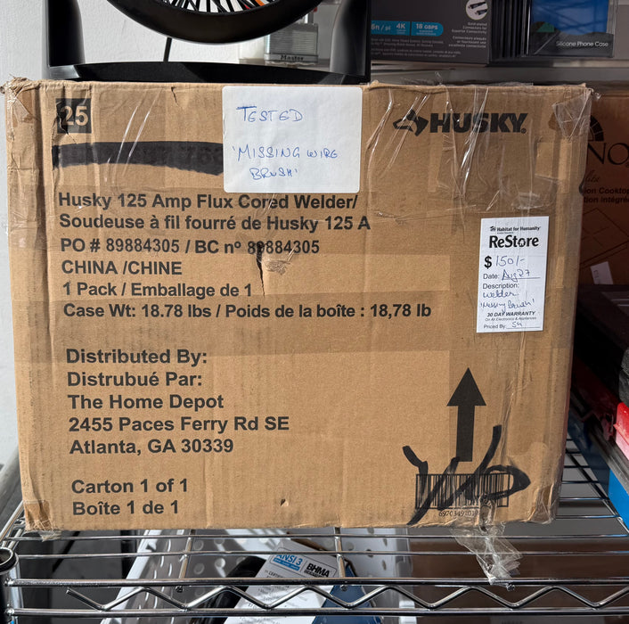 Husky 125 Amp 120-Volt AC Wire Feed 125 MIG Flux Cored Welder, Single Phase