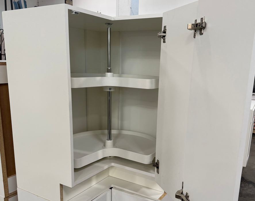 Edson 28 W x 35 H x 28 D Assembled Kitchen Corner Base Cabinet with Lazy Susan, White (new)