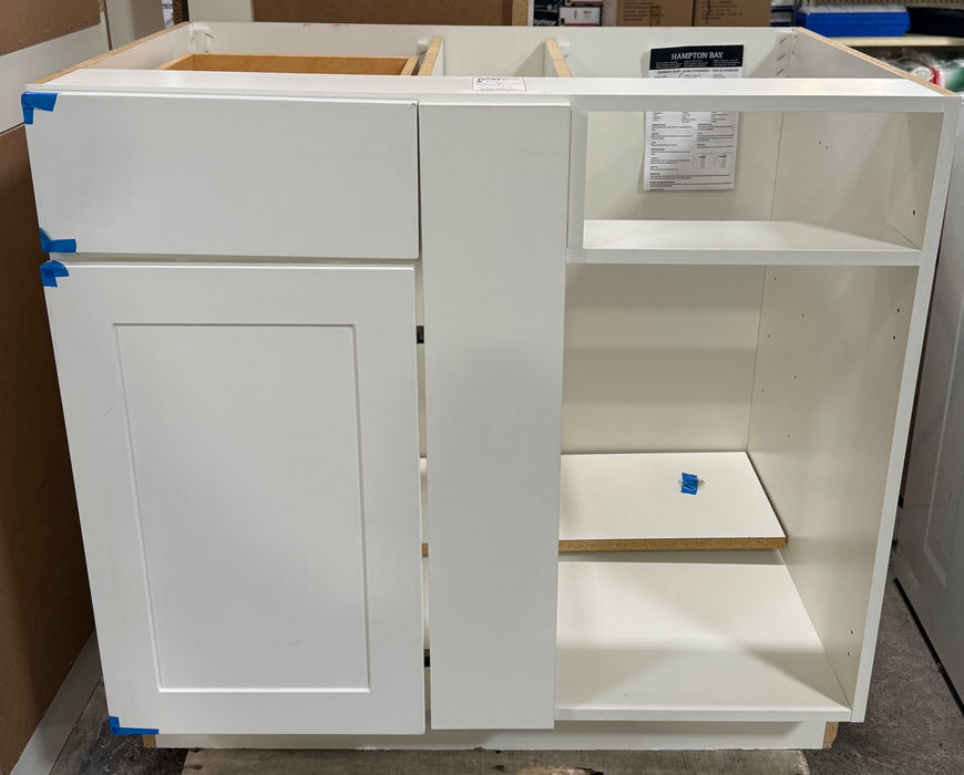 Edson 36 W x 35 H x 25 D Assembled Kitchen Corner Base Cabinet, White