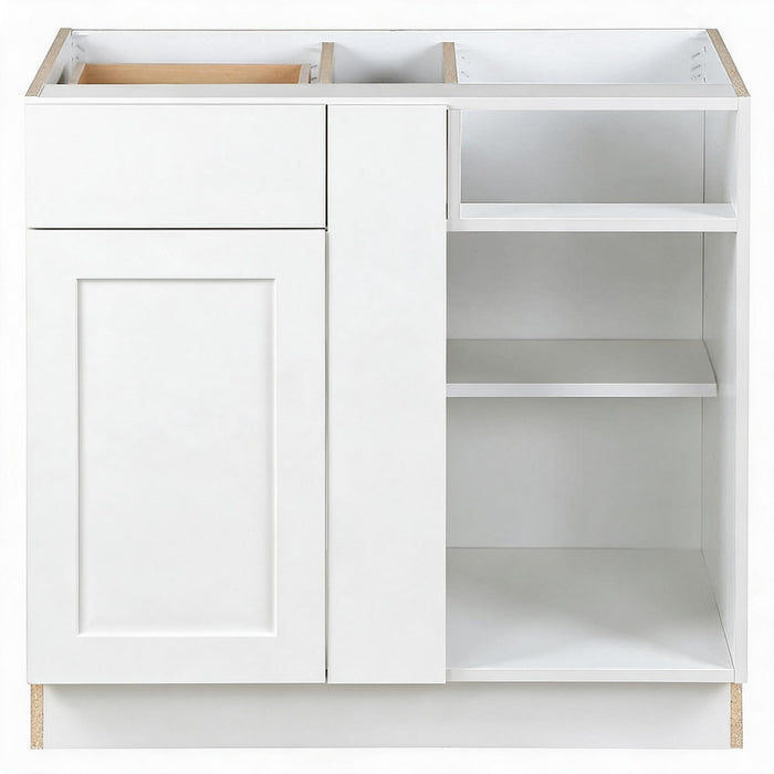 Edson 36 W x 35 H x 25 D Assembled Kitchen Corner Base Cabinet, White