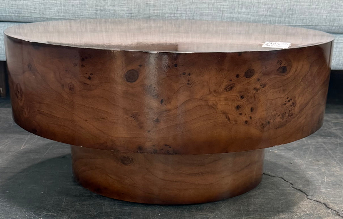 Modern 31.5" Round Coffee Table with Burl Veneer Finish, Walnut (new)