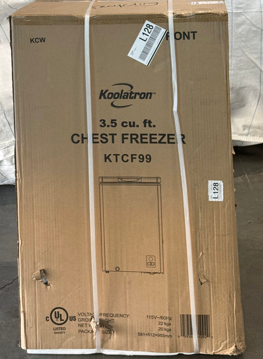 Koolatron Compact Chest Freezer, White, 3.5 Cubic Feet (new)
