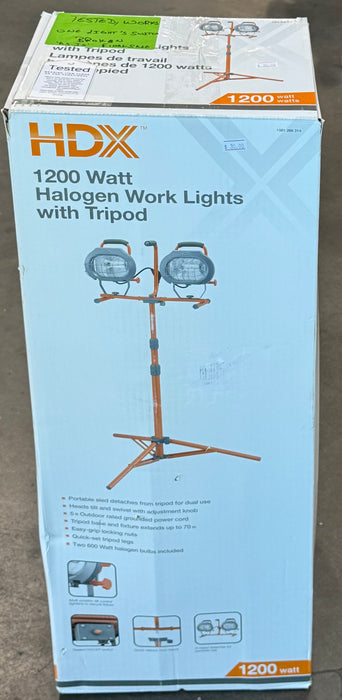 1200-Watt Halogen Indoor/Outdoor Adjustable Height Tripod Work Light with 5 ft. Cord (Broken Switch)