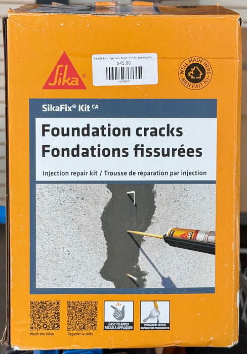 SikaFix Kit - Injection Repair Kit for Leaking Foundations (Missing Pc.)