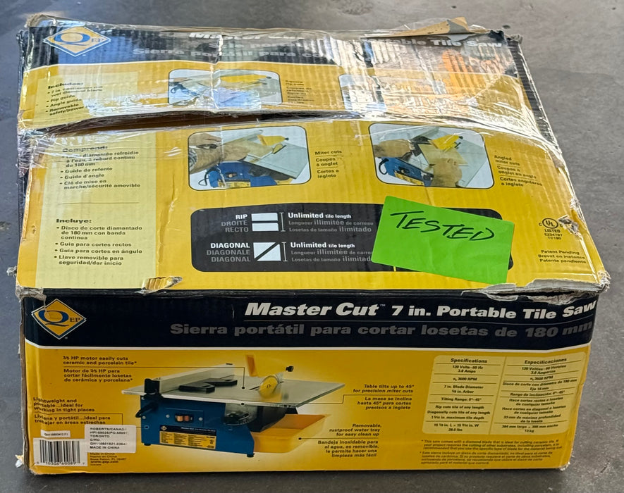 QEP Master Cut 7 in. Portable Tile Saw (used)
