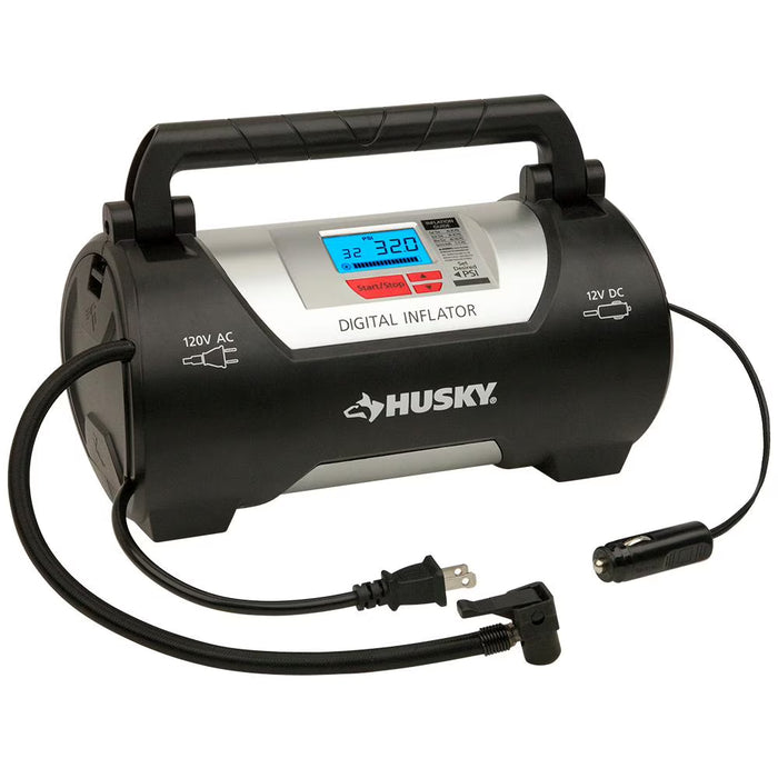 Husky 12/120 Volt Corded Electric Auto and Home Inflator (New)