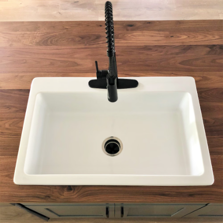Sinkology Jackson Crisp White Fireclay 33" Single Bowl Drop-In Kitchen Sink
