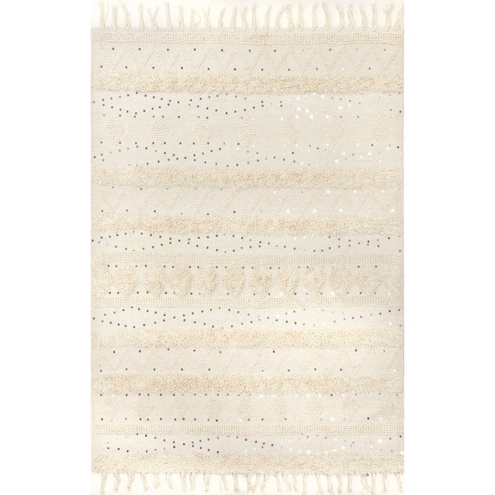 Jayko Textured Wool Ivory Area Rug - Rug Size Rectangle 4' x 6' (NEW)