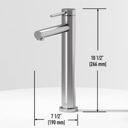 VIGO Jewel 11 in. Single Hole Single Handle Vessel Bathroom Faucet in Brushed Nickel (New)