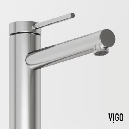 VIGO Jewel 11 in. Single Hole Single Handle Vessel Bathroom Faucet in Brushed Nickel (New)