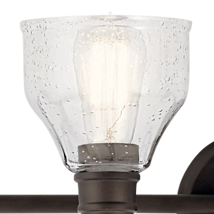 Kichler Avery 4-Light Olde Bronze Vanity Light with Clear Seeded Glass (New)