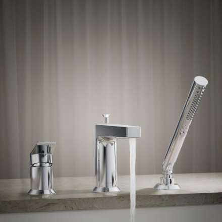 KOHLER Taut Single-Handle Deck-Mount Roman Tub Faucet with Handshower