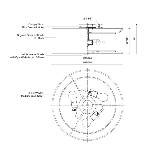Circon Semi-Flush Mount Pendant Light