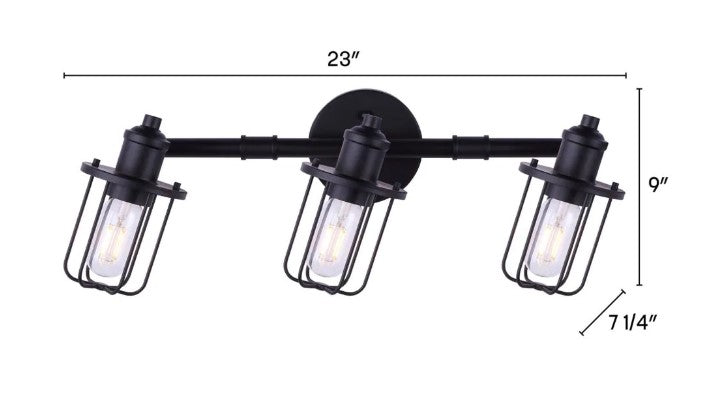 3-Light Matte Black Track Light
