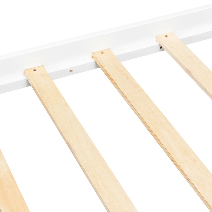 Solid Wood Canopy Bed Frame - Colour White, Size Queen - YP254-N701P254917W