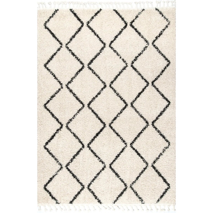 Laudalino Geometric Beige Black Area Rug - Rug Size  Rectangle 4' x 6' (NEW)