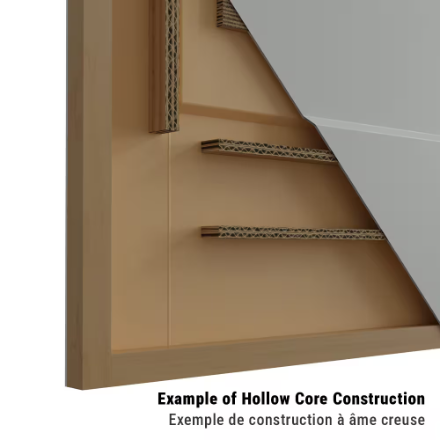 Masonite Logan 30-inch x 80-inch x 4 9/16-inch RAB 2-Panel Hollow Core Single Prehung Interior Door RH (Black Hinges) (New))