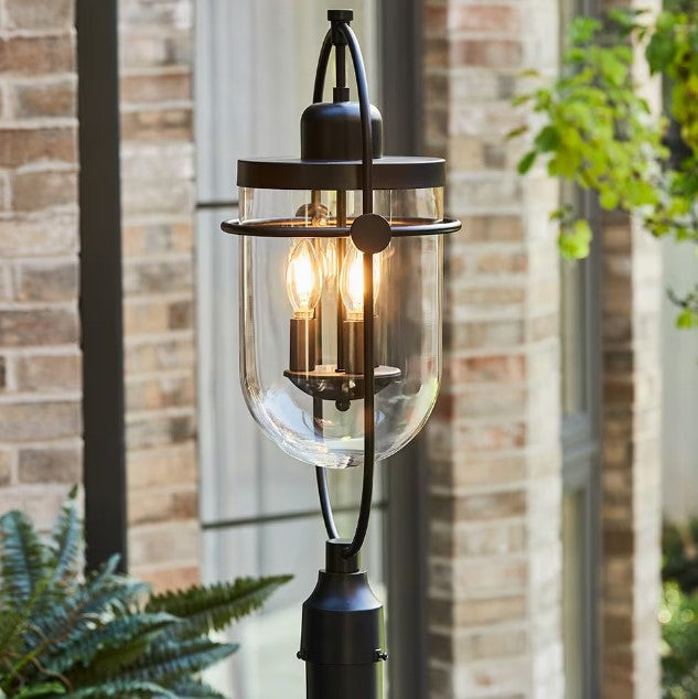 Lowell  Outdoor Post Mount Glass Lantern Light