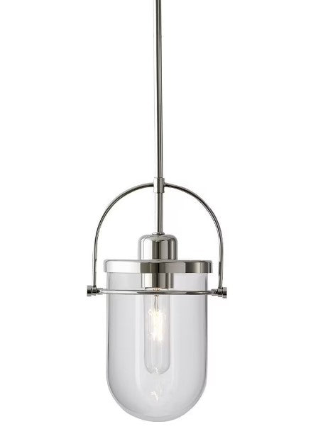 Lowell Clear Glass and Polished Nickel Pendant Light