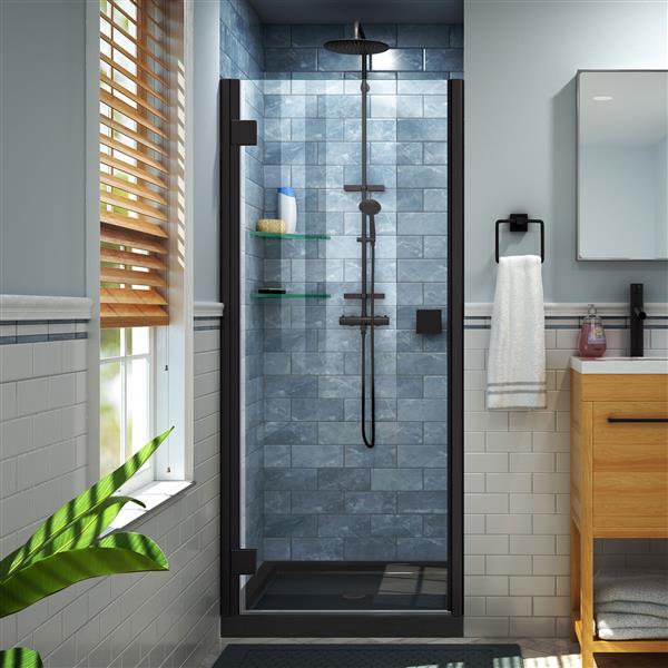 DreamLine Lumen 36-in x 36-in Black Shower Door and Base (New)