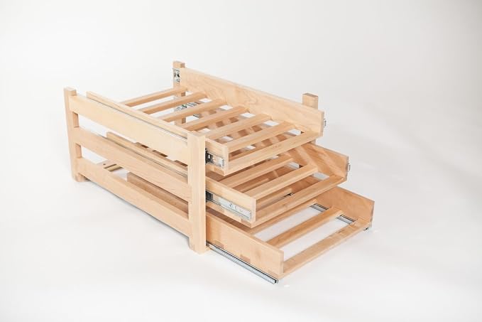 Wine Logic In-Cabinet Sliding Tray Wine Rack 18-Bottle, Solid Maple Wood (New)