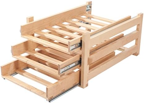 Wine Logic In-Cabinet Sliding Tray Wine Rack 18-Bottle, Solid Maple Wood (New)